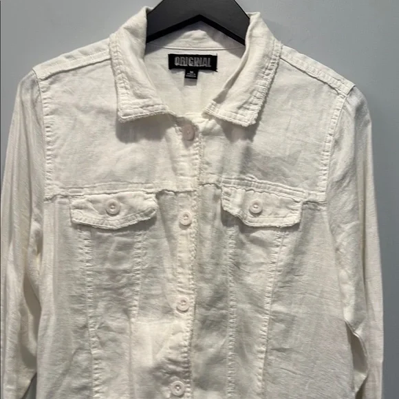 New Nicole Miller White Linen Jacket - Picture 3 of 8